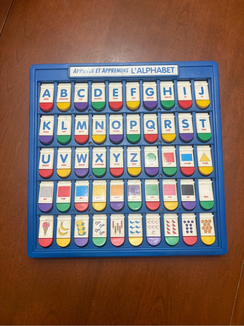 Blue Alphabet Flip-Tab Learning Board with Colorful Tabs